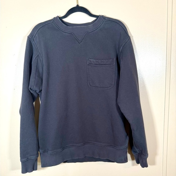 Men’s Duluth Souped Up Sweats Distressed Black Crewneck with Pocket size Medium - Picture 1 of 6